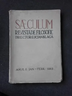 REVISTA SAECULUM DE FILOSOFIE, IANUARIE-FEBRUARIE 1943  (ARTICOLE DE LUCIAN BLAGA, TUDOR VIANU ETC)