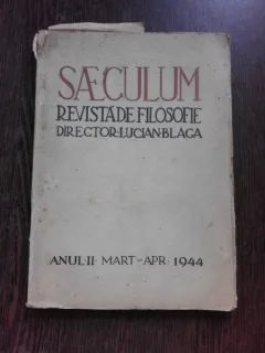 REVISTA SAECULUM, MARTIE APRILIE 1944  (CONTINE SI UN ARTICOL DE C. NOICA)