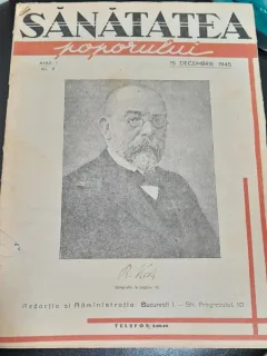 Revista Sanatatea Poporului nr.4/1945  din cuprins biografia Dr. B. Koch