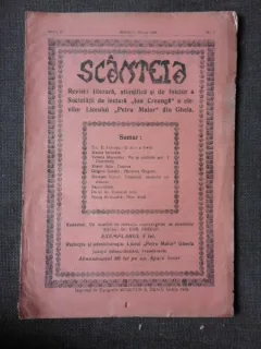 REVISTA SCANTEIA NR.3/1925  revista literara, stiintifica si de folclor a Societatii de lectura Ion Creanga si a elevilor liceului Petru Maior din Gherla