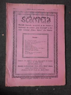 REVISTA SCANTEIA NR.9-10/1925  revista literara, stiintifica si de folclor a Societatii de lectura Ion Creanga si a elevilor liceului Petru Maior din Gherla