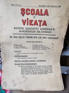 REVISTA SCOALA SI VIEATA - NR. 4-5 DEMEBRIE 1939 - IANUARIE 1940