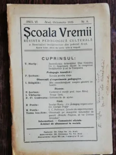 REVISTA SCOALA VREMII NR 8 - OCTOMBRIE 1935