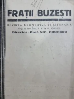 Revista Stiintifica si Literara Fratii Buzesti, anul I nr I, ianuarie 1940