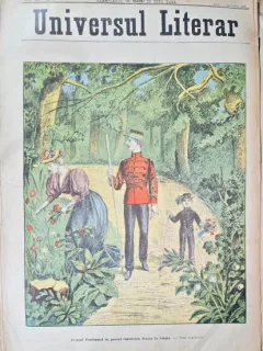 Revista Universul Literar nr.35/1897  pe coperta Printul Ferdinand in parcul castelului Foisor la Sinaia
