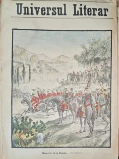 Revista Universul Literar nr.41/1898  pe coperta Manevrele de la Roman