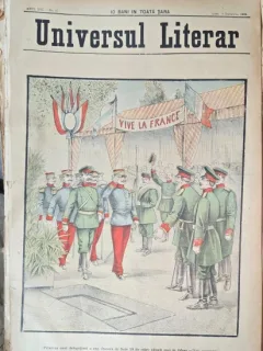 Revista Universul Literar nr.45/1898  pe coperta Primirea unei delegatiuni a rg. francez de linie 59 de catre ofiteri rusi la Odesa