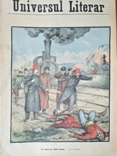 Revista Universul Literar nr.7/1898  pe coperta O crima pe caile ferate