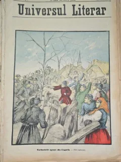 Revista Universul Literar nr.8/1898  pe coperta Tulburarile agrare din Ungaria