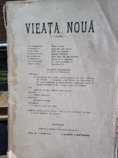 Revista Vieata Noua Nr. 6-7 August septembrie an IX