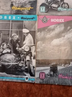 Reviste  de motociclism Horex în limba germană nr.2 si 5/1954, 3, 4 ,6,7/1953.