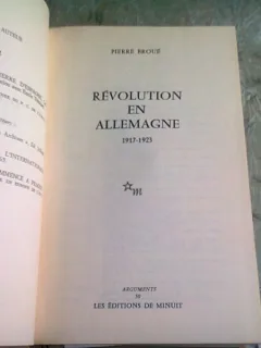 REVOLUTION EN ALLEMAGNE - PIERRE BROUE  (CARTE IN LIMBA FRANCEZA)