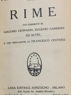 Rime - Francesco Petrarca - din biblioteca lui Geo Dumitrescu
