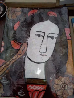 Romanian folk painting on glass - Iuliana ,Dumitru Dancu  / pictura romaneasca pe sticla