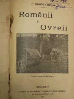 ROMANII SI OVREII - G. BOGDAN DUICA,1913