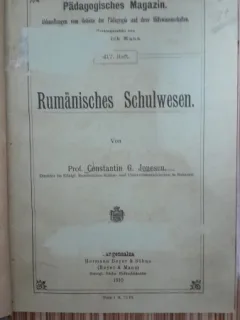 Rumänisches Schulwesen - Constantin G. Jones  carte in limba germana (sistemul scolar romanesc)