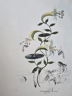 Salvador Dali - Lilium musicum, litografie originala