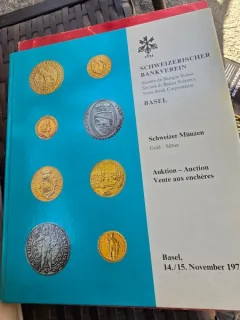 Schweizer Munzen golden-silver, Basel 14-15 noiembrie 1974, catalog de monede