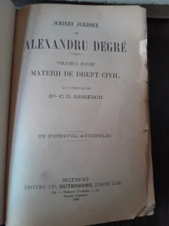 Scrieri Juridice de Alexandru Degre Volumul I