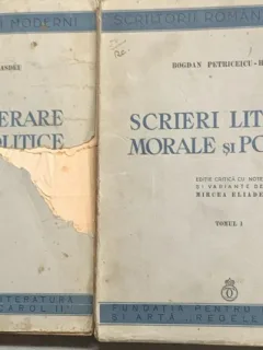 Scrieri literare, morale si politice - B.P. Hasdeu - 2 volume - din biblioteca lui Geo Dumitrescu