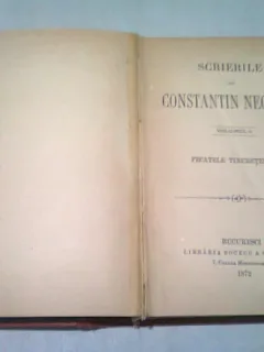 SCRIERILE LUI CONSTANTIN NEGRUZZI  VOL.I PACATELE TINERETII