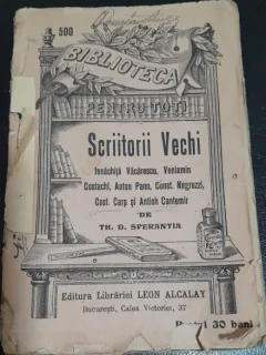 Scriitorii vechi. Ienachita Vacarescu....Antioh Cantemir - Th.D. Sperantia