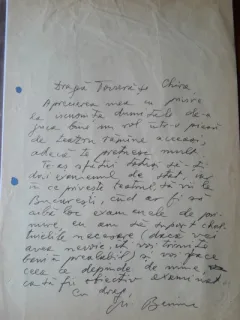 Scrisoare , scrisa de Mihai Beniuc, 1907-1988