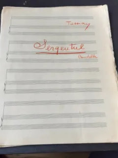 SERGENTUL - EDUARD CANDELA, PARTITURA SI TEXT  (CU SEMNATURA BARITONULUI SERBAN TASSIAN)