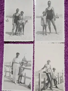 Set de 4 Fotografii, Geo Litarczek, parintele radiologiei romanesti, la Mamaia cu parintii, 1932/1933