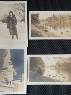 Set de 4 fotografii, Mama lui Geo Litarczek, parintele radiologiei romanesti, la Boston 1925-1926