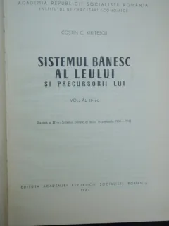 SISTEMUL BANESC AL LEULUI - COSTIN C. KIRITESCU