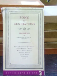 Song to generations: Fragments from British and: Gelbin, Gertrude Seller Image Song to generations: Fragments from British and American classics, assembled and edited by Gertrude Gelbin (Seven Seas Books)