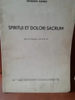 Spiritui et dolori sacrum - Zevedeiu Barbu  cu dedicatia autorului
