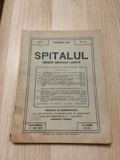 Spitalul. Revista medicala lunara Anul I Nr. 12 1930