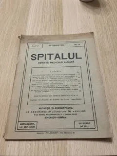 Spitalul. Revista medicala lunara Anul LII Nr. 10 Octombrie 1932