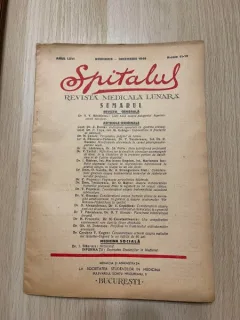 Spitalul. Revista medicala lunara Anul LXVI Noiembrie - Decembrie 1946