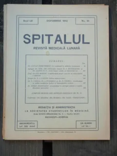 SPITALUL REVISTA MEDICALA NR. 10, OCTOMBRIE 1932