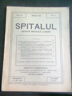 SPITALUL REVISTA MEDICALA NR. 3, MARTIE 1932
