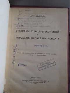 STAREA CULTURALA SI ECONOMICA A POPULATIEI RURALE DIN ROMANIA