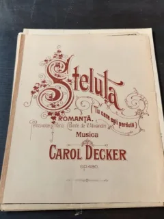 STELUTA, ROMANTA PENTRU VOCE SI PIANO, PARTITURA SI TEXT