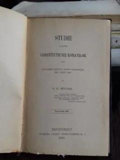 STUDIE ASUPRA CONSTITUTIUNEI ROMANILOR - G.G. MEITANI