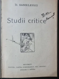 Studii Critice - H. Sanielevici