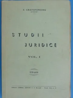 Studii juridice - E. Cristoforeanu  vol.1
