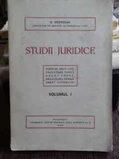 STUDII JURIDICE - N. GEORGEAN VOL.1