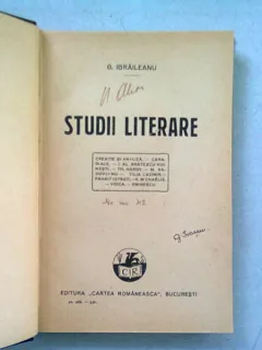 STUDII LITERARE - G. IBRAILEANU
