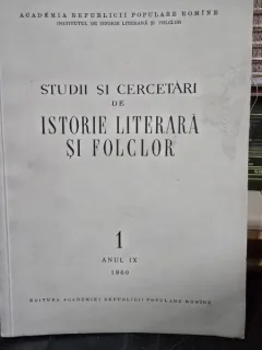 Studii si Cercetari de Istorie Literara si Folclor nr.1/1960