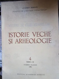 Studii si cercetari de istorie veche si arheologie tomul 43 octombrie -decembrie 1992