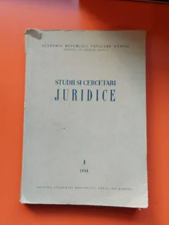 Studii si Cercetari Juridice Vol. I
