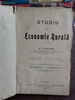 STUDIU DE ECONOMIE RURALA. STUDII DE ECONOMIE RURALA - S.P RADIANU