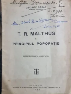 T. R. Malthus si principiul poporatiei - George Strat (extras din Revista Libertatea)